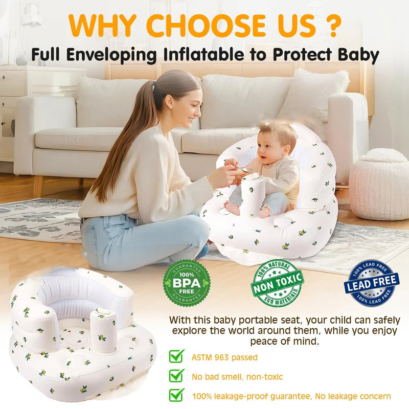 Inflatable Baby Sofa Seat with Air Pump (3–36 Months)