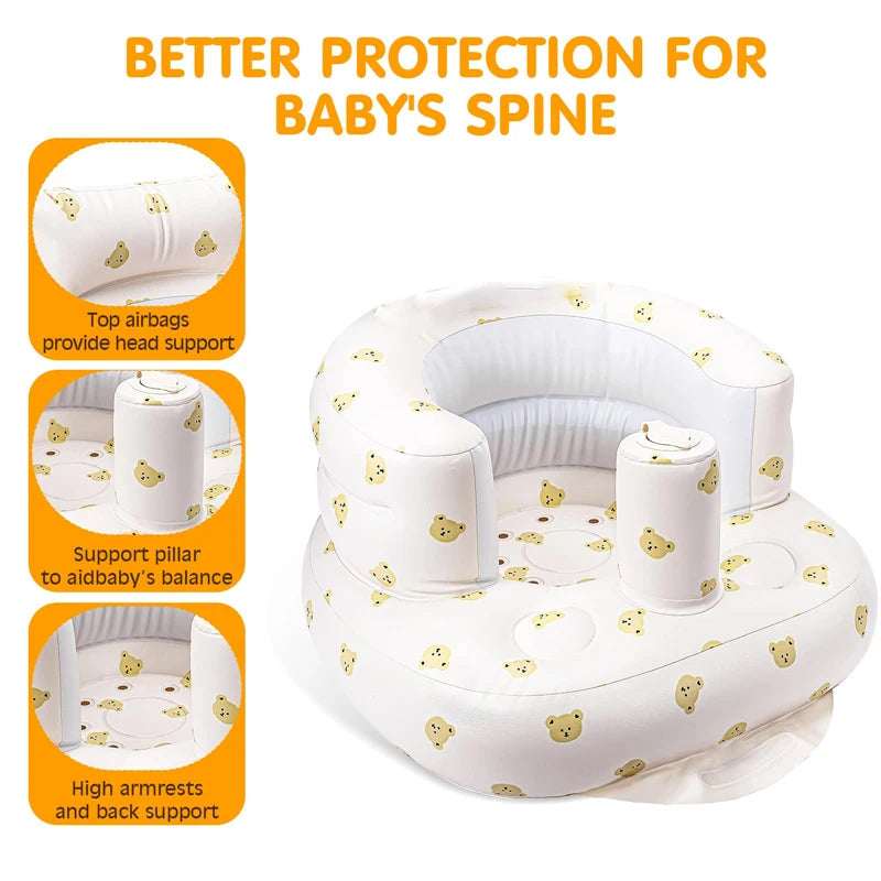 Inflatable Baby Sofa Seat with Air Pump (3–36 Months)