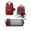 3-in-1 Diaper Bag Backpack with Foldable Baby Bed